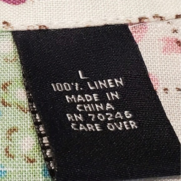 Relativity 100% Linen Paisley Snap Up Top Size L - Picture 4 of 9